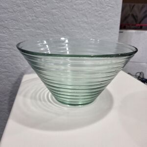Egoglass Spain Ribbed Glass Decorative Bowl